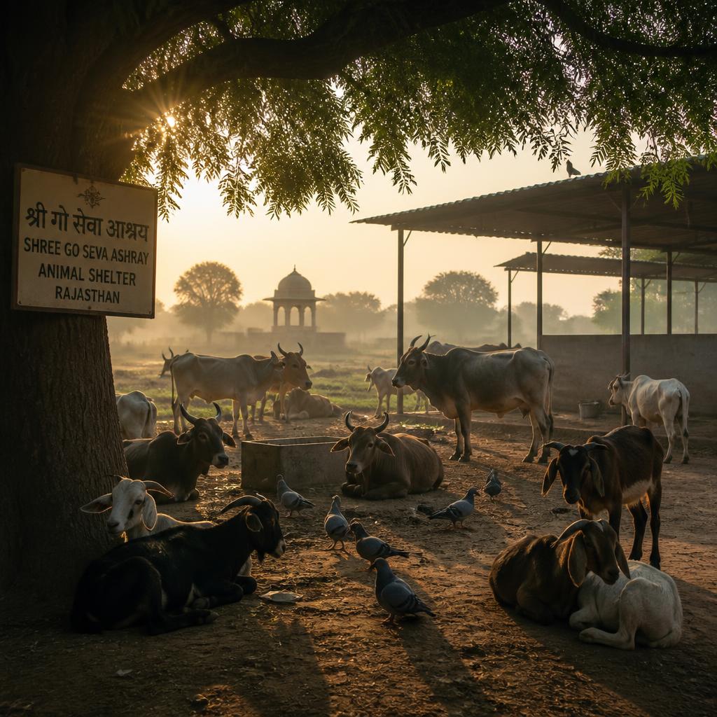 Surakshit aashray me vishram karte pashu-pakshi